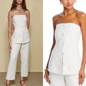 NWT Ciao Lucia Ottavia Strapless Button Front Suiting Top in White size medium